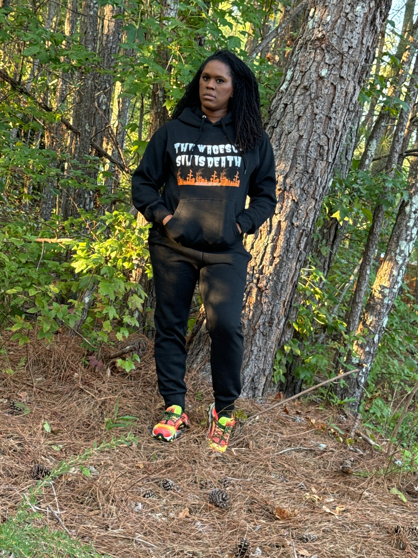 The Wages of Sin| Black Heavy Blend Fleece Sweatsuit| Unisex