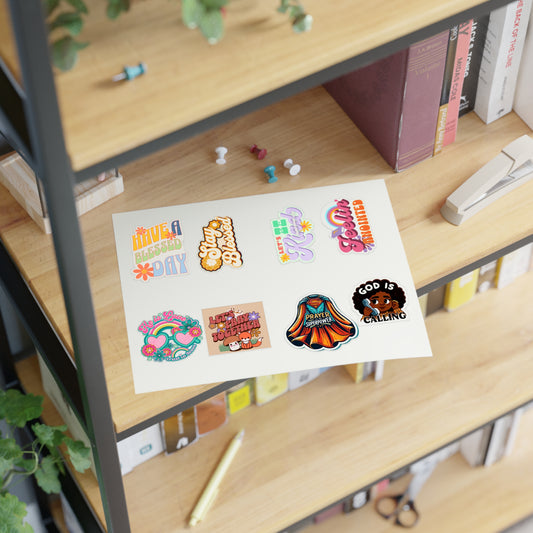 Cool Colorful Christian Sticker Sheet| 6x4|11x8.5| Faith based stickers| Vinyl Stickers| Die-cut stickers| Waterproof