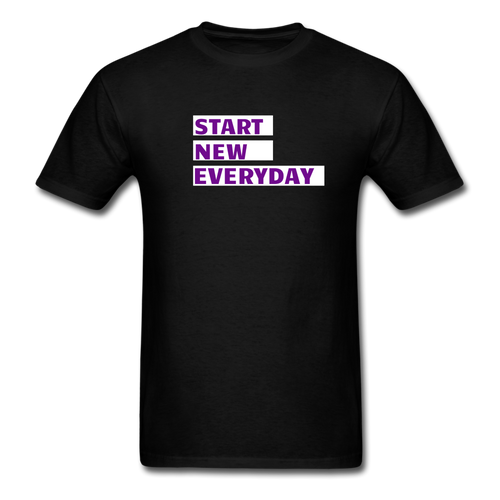 Start New Everyday- Unisex Classic T-Shirt- Purple - black